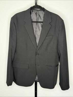 Zara Men's Black Single-Button Notch Lapel Sport Coat